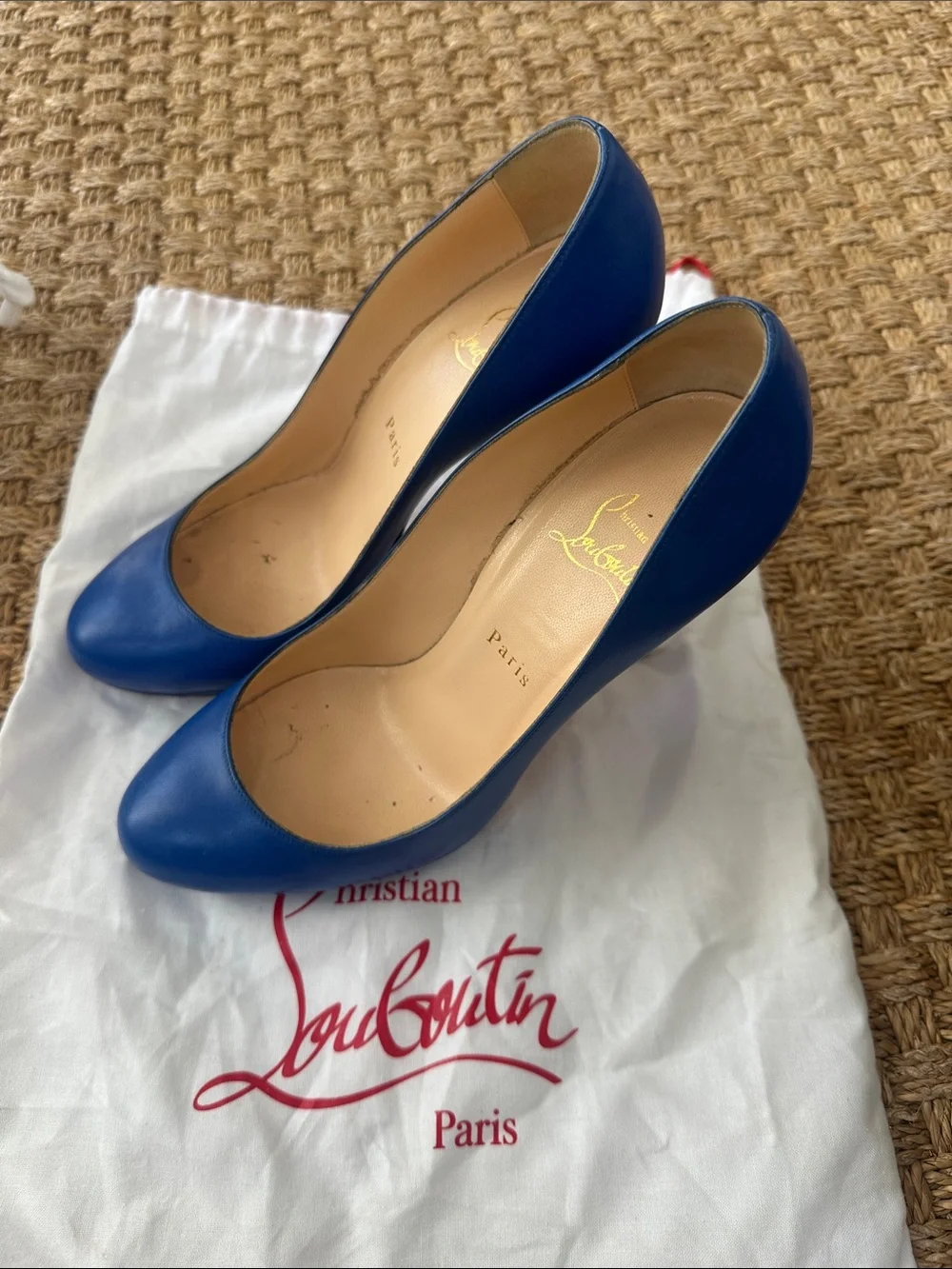 Christian Louboutin Blue Leather Platform Pumps